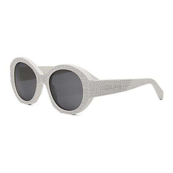 NEW CELINE WOMEN ROUND SUNGLASSES CELINE CL4240IS 25A SILVER GREY EYEWEAR - Picture 2 of 3